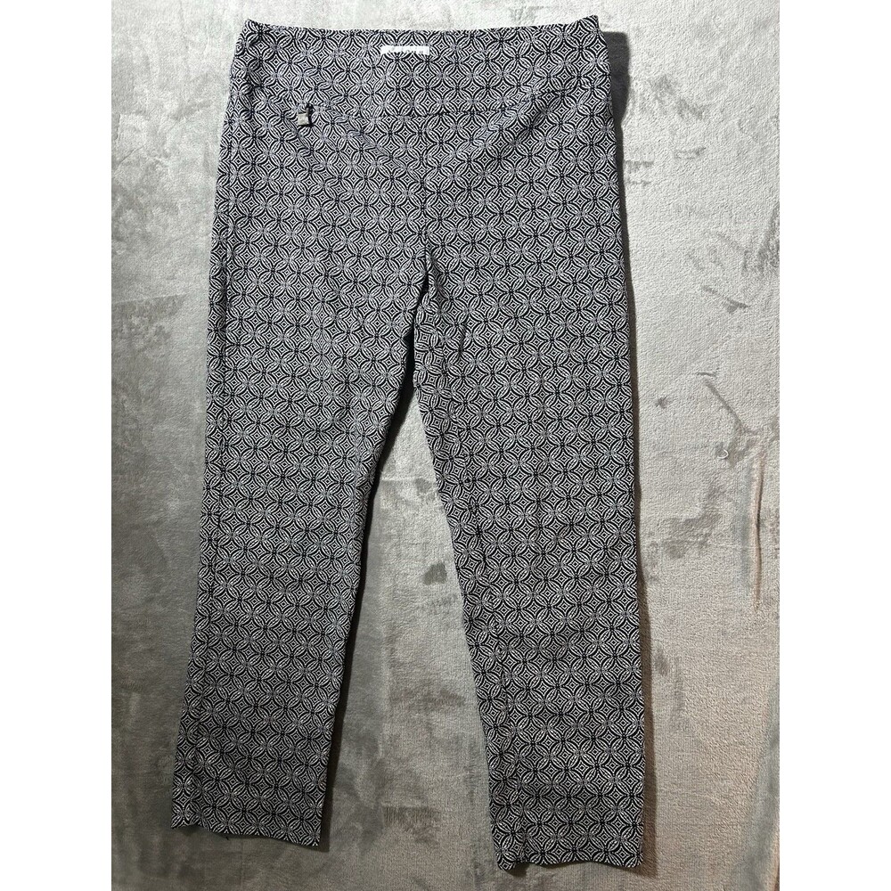 Joseph Ribkoff Black White Geometric Pull On Pants Women Size 14 Canada